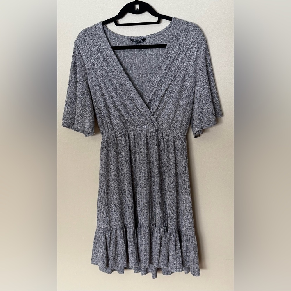 SHEIN Heather Gray V-Neck Dress